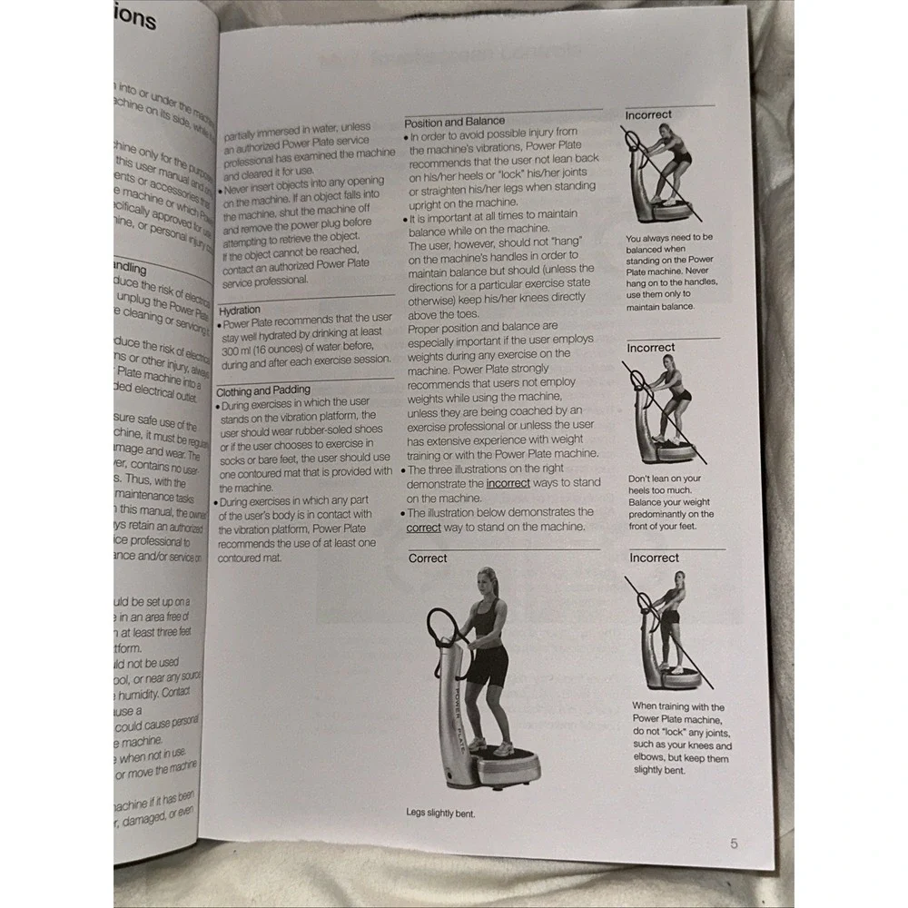 Power Plate My7 Model Exercise Machine Instructions For use Manual Only My 7‎